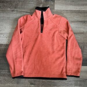 Denver Hayes Coral Colored Fleece Quarter-Zip Pullover Size Small
